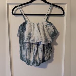 Sundays Blue and White Tie-Dye Top